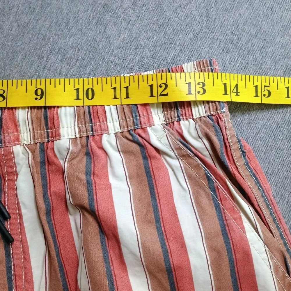Katin Board Shorts Mens Medium Striped Red Tan Blue‎ Surf Swim Trunks